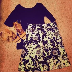 Merona black and cream skirt size 6